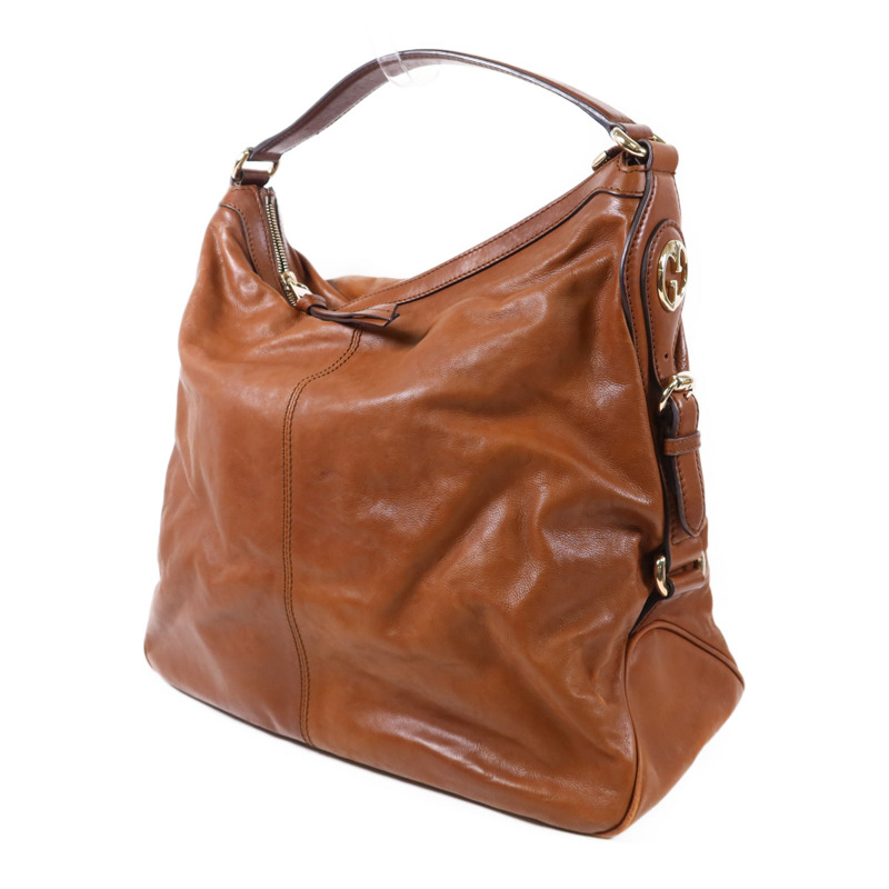 GUCCI 牛皮皮革Shoulder Bag金扣肩背袋-2