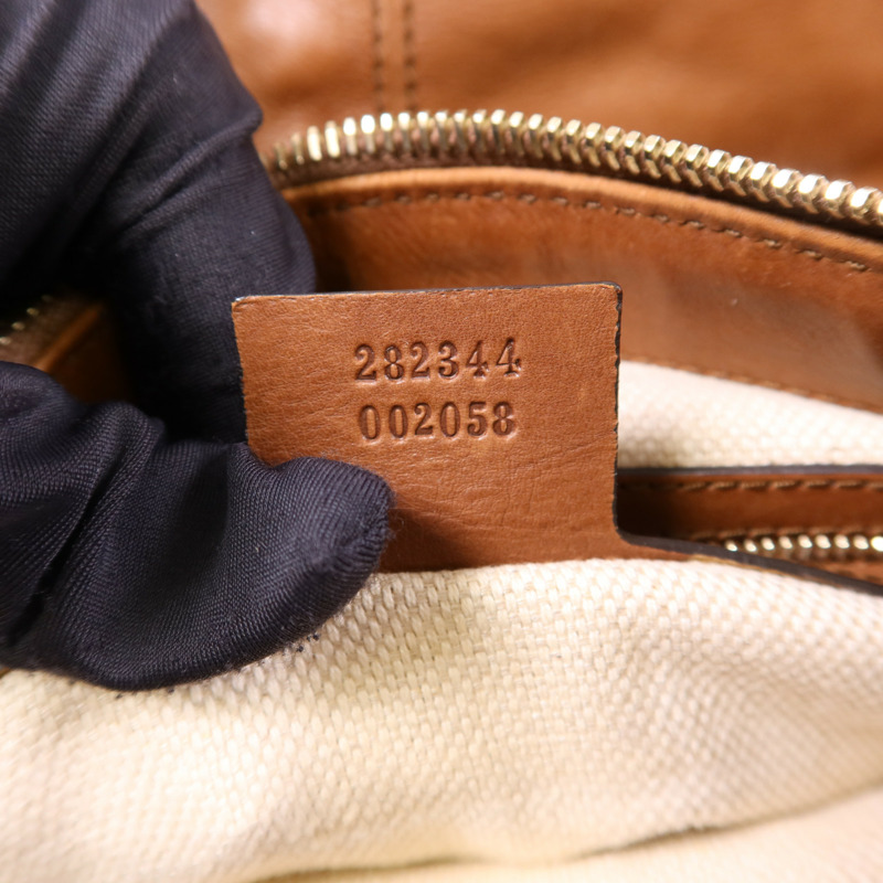 GUCCI 牛皮皮革Shoulder Bag金扣肩背袋-7