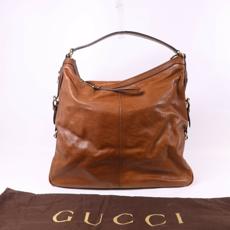 GUCCI 牛皮皮革Shoulder Bag金扣肩背袋-23