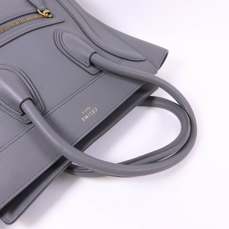 CELINE 牛皮皮革Micro Luggage金扣手挽袋-4