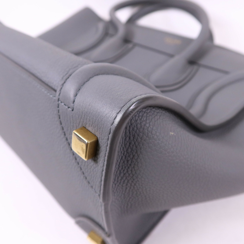 CELINE 牛皮皮革Micro Luggage金扣手挽袋-10