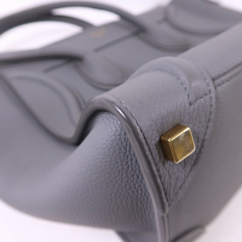 CELINE 牛皮皮革Micro Luggage金扣手挽袋-11
