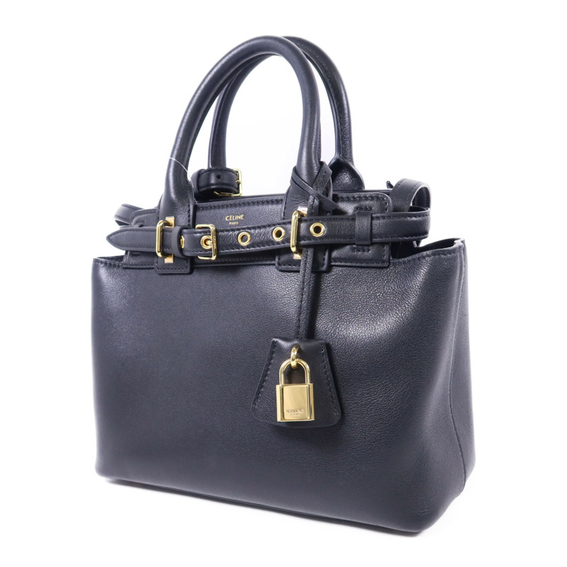 CELINE 牛皮皮革Teen Celine Conti Bag金扣手挽肩背兩用袋-2