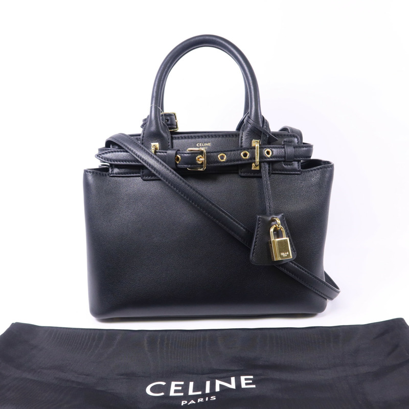 CELINE 牛皮皮革Teen Celine Conti Bag金扣手挽肩背兩用袋-19