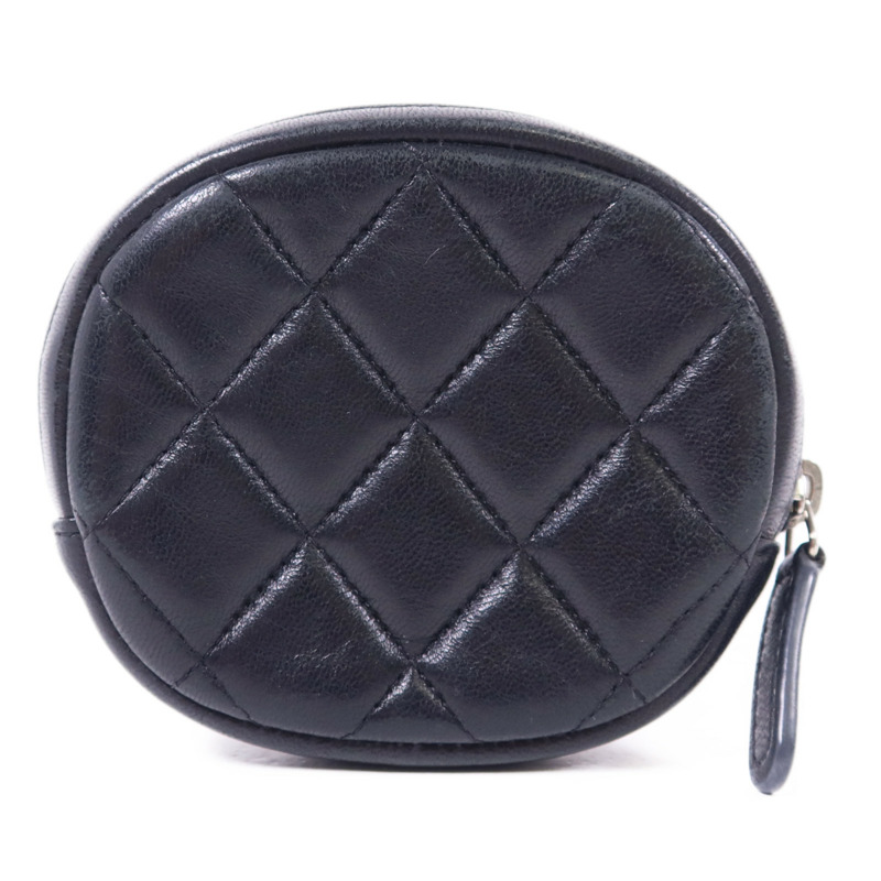 CHANEL 羊皮皮革Coin Case銀扣零錢包-1