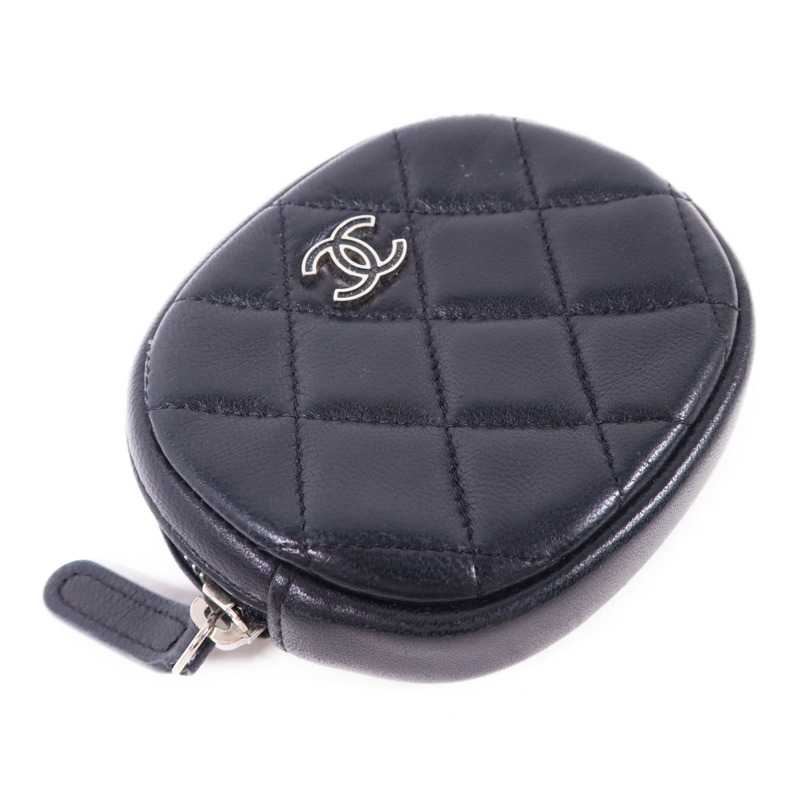 CHANEL 羊皮皮革Coin Case銀扣零錢包-2