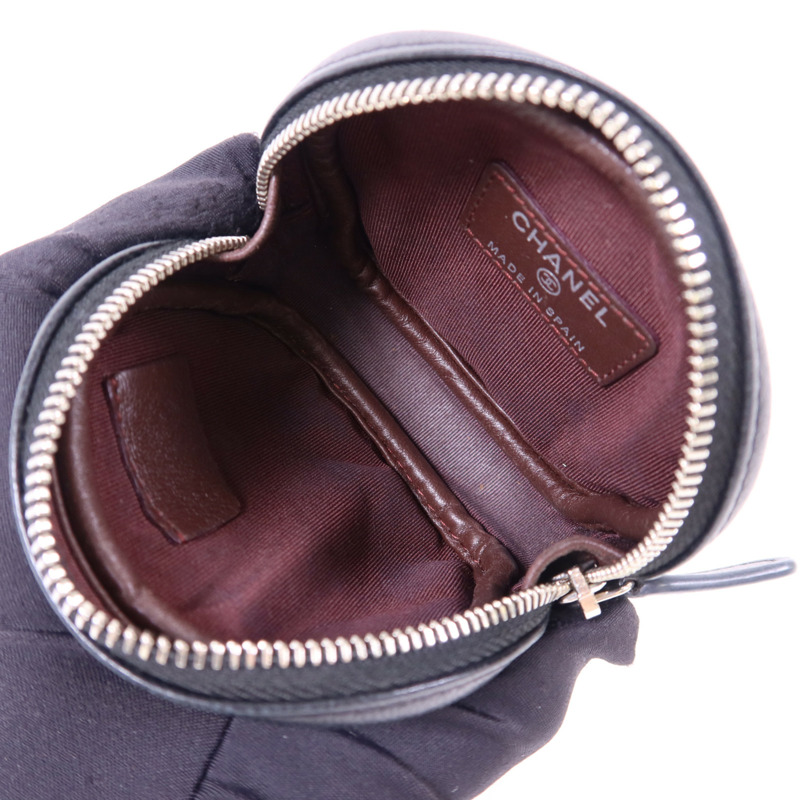 CHANEL 羊皮皮革Coin Case銀扣零錢包-4