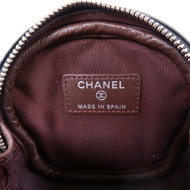 CHANEL 羊皮皮革Coin Case銀扣零錢包-5