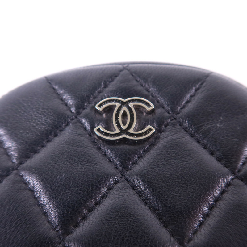 CHANEL 羊皮皮革Coin Case銀扣零錢包-7