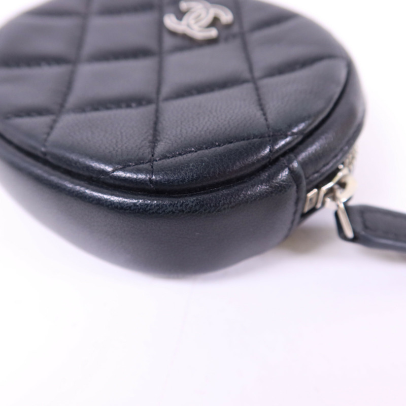 CHANEL 羊皮皮革Coin Case銀扣零錢包-9