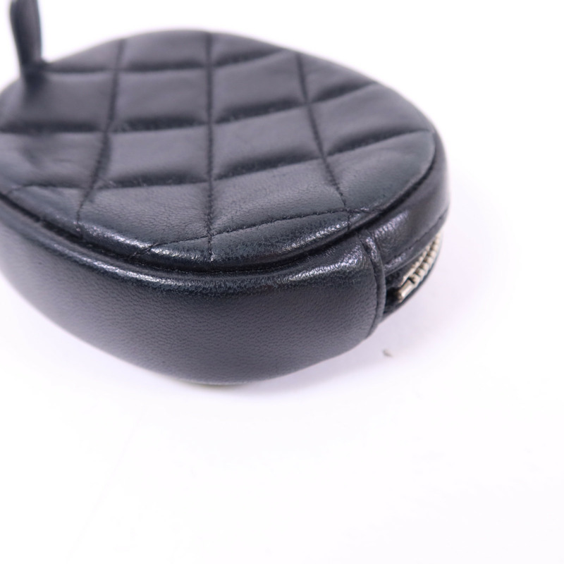 CHANEL 羊皮皮革Coin Case銀扣零錢包-11