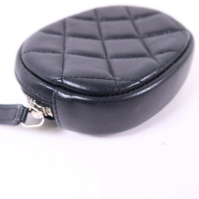 CHANEL 羊皮皮革Coin Case銀扣零錢包-12