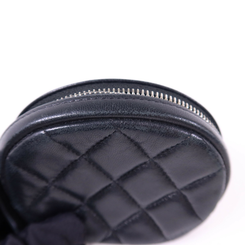 CHANEL 羊皮皮革Coin Case銀扣零錢包-15