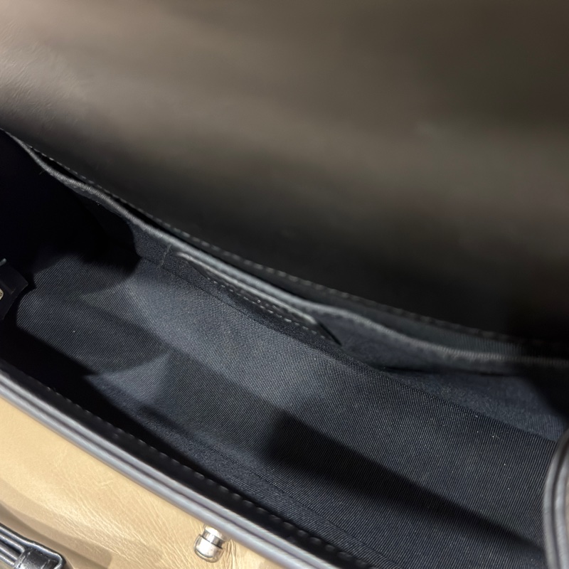 Chanel Leboy25黑銀牛皮鏈條斜挎包 #全配🈶購證 #99新閒置-23