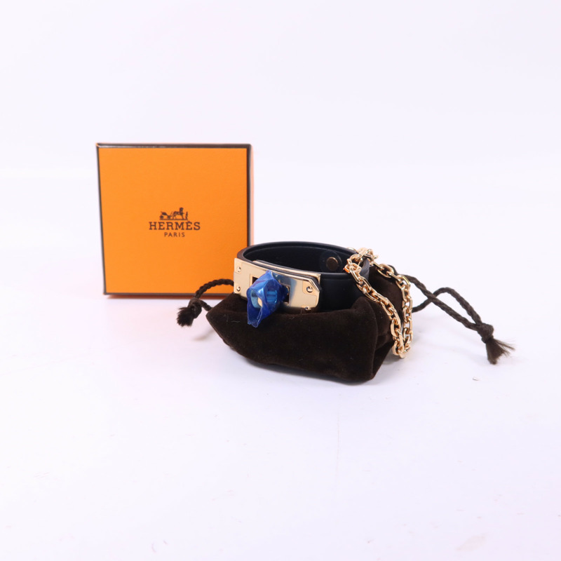 HERMES Swift皮革Kelly Glove Ring金扣手套環-10