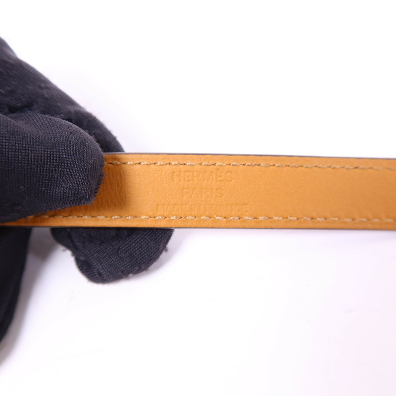 HERMES Swift皮革Kelly Double Tour銀扣手鐲Tosca Hermes#XS-8