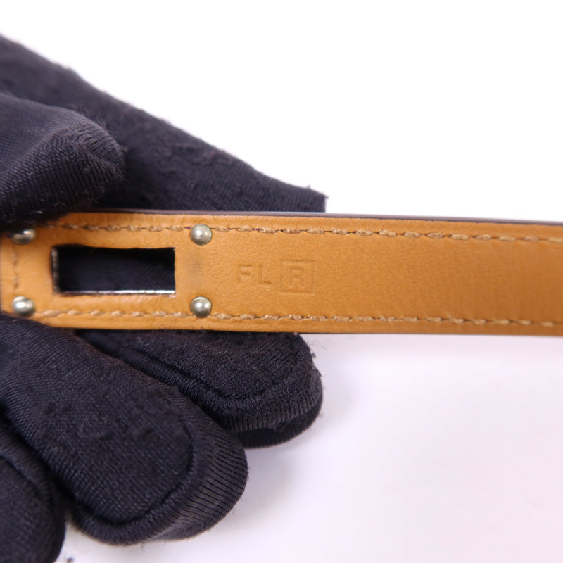 HERMES Swift皮革Kelly Double Tour銀扣手鐲Tosca Hermes#XS-10