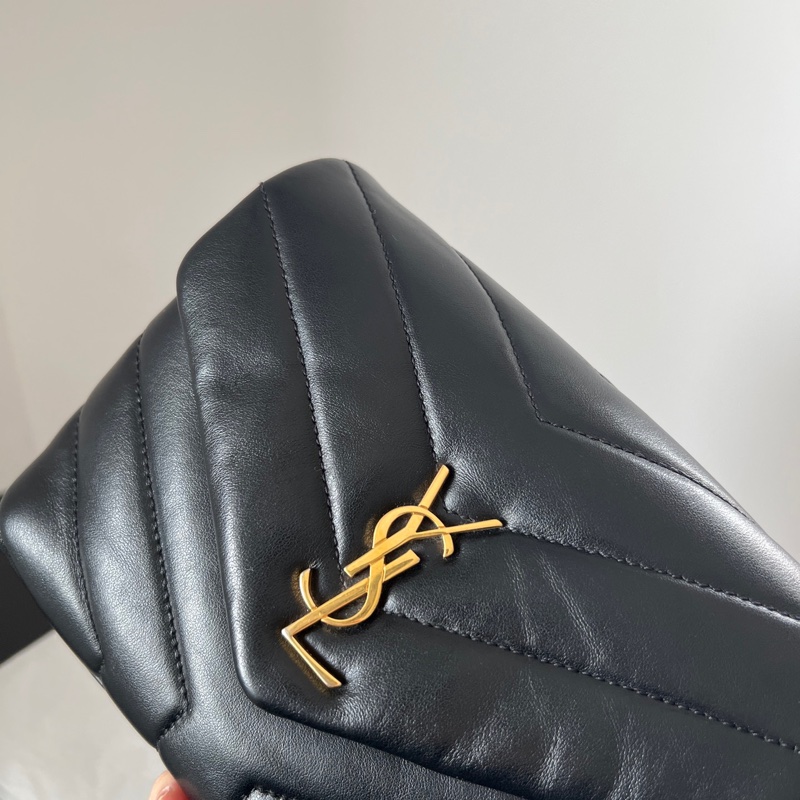 YSL 聖羅蘭Loulou toy 黑金 方胖子-3
