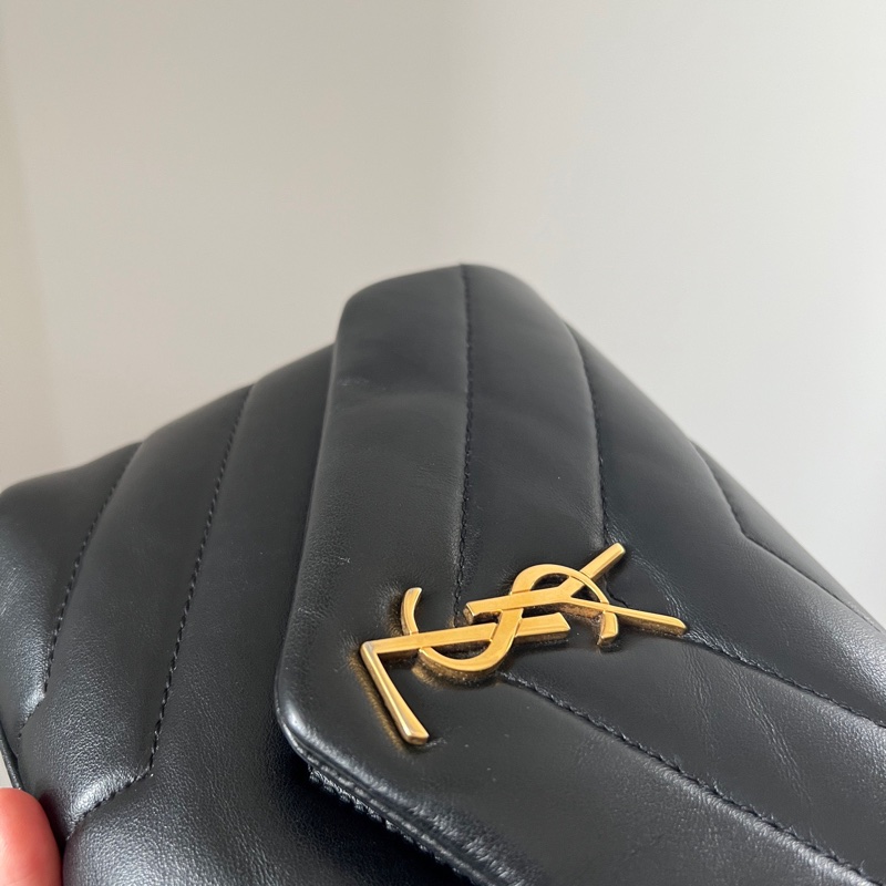 YSL 聖羅蘭Loulou toy 黑金 方胖子-6