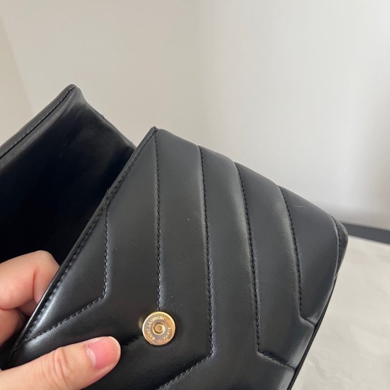 YSL 聖羅蘭Loulou toy 黑金 方胖子-13