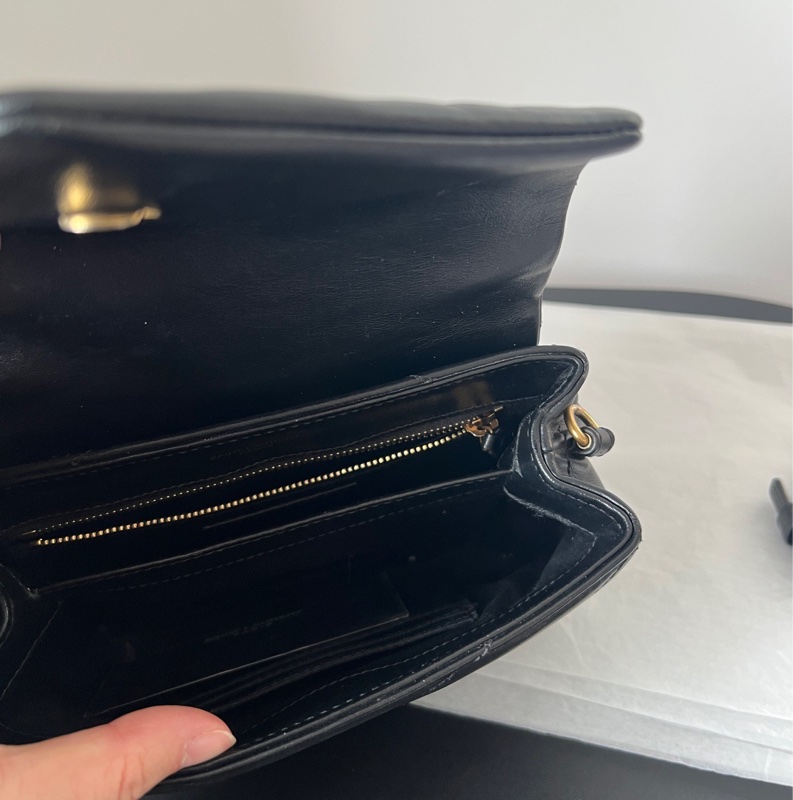 YSL 聖羅蘭Loulou toy 黑金 方胖子-14