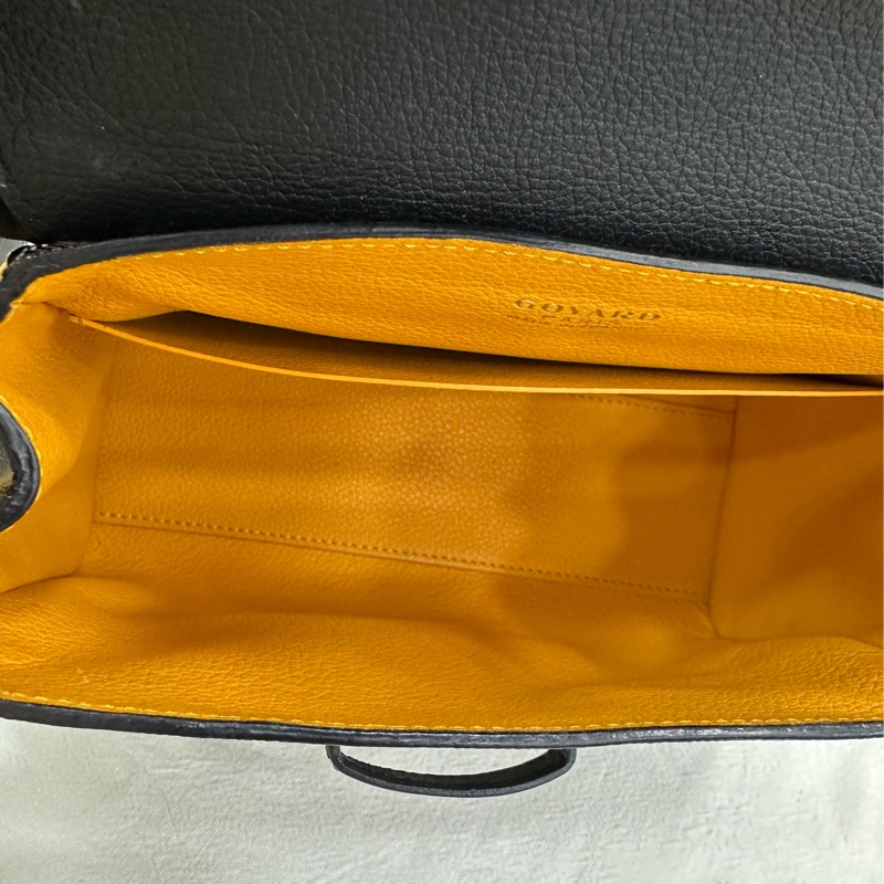 GOYARD戈雅木質手柄西貢mini黑色手提單肩斜背包-8