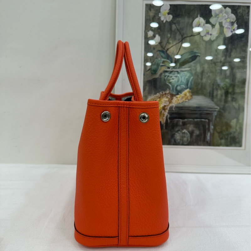 Hermes花園包30 Garden party 黃金尺寸 2R芍藥粉 包身硬挺,99新 T刻-4