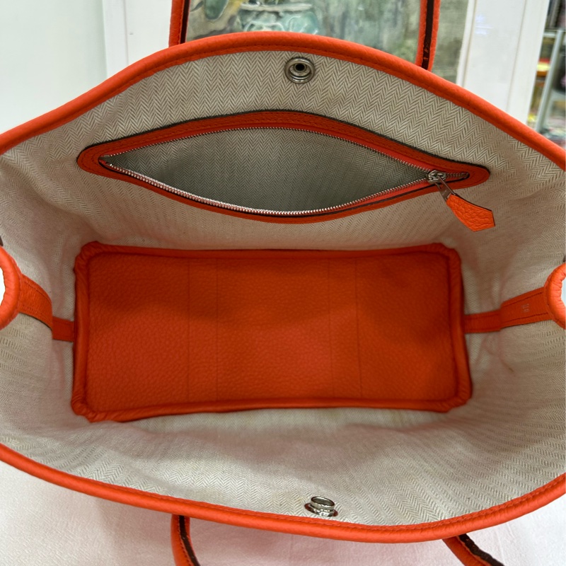 Hermes花園包30 Garden party 黃金尺寸 2R芍藥粉 包身硬挺,99新 T刻-9