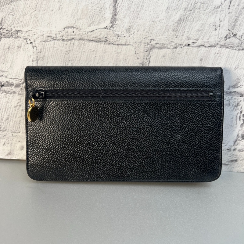 Chanel 荔枝皮大logo長夾-2