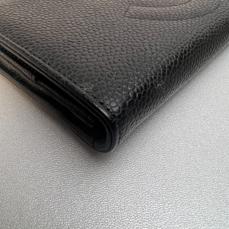 Chanel 荔枝皮大logo長夾-10