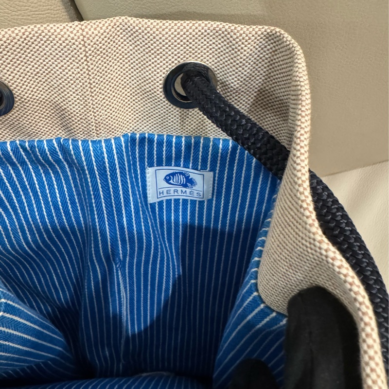 Hermes 愛馬仕 海洋系列帆布肩背包/全新閒置美品-2