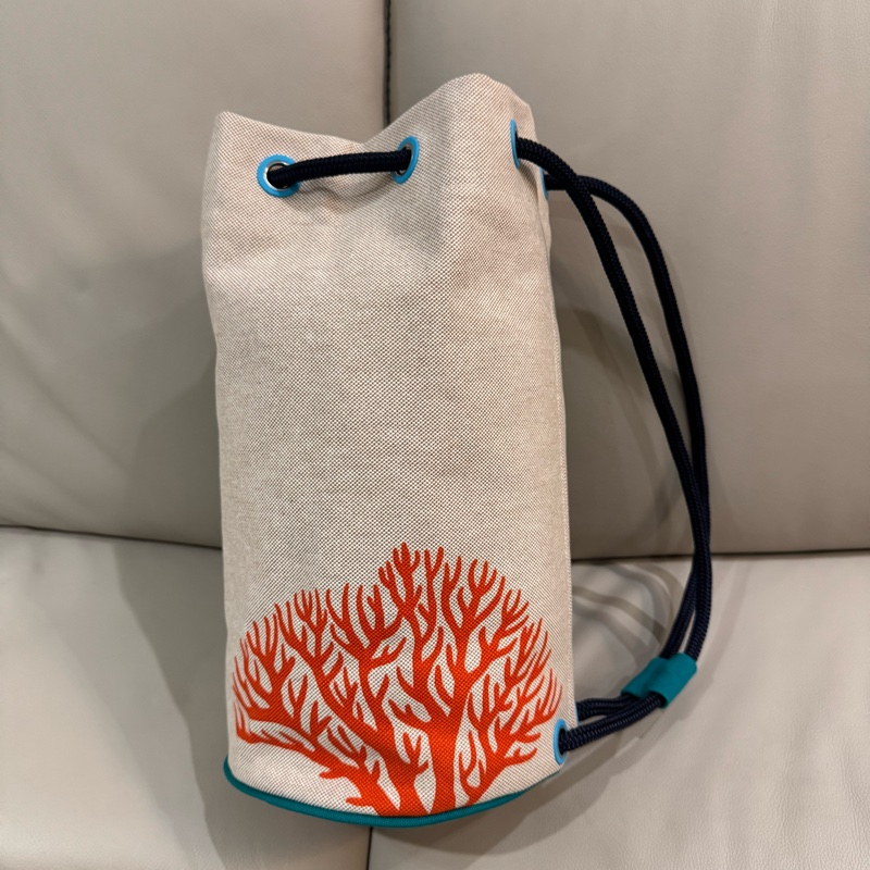 Hermes 愛馬仕 海洋系列帆布肩背包/全新閒置美品-8
