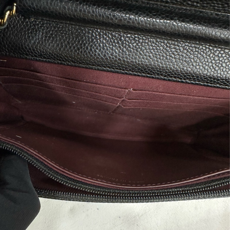 Chanel香奈兒黑金荔枝牛皮woc 21開-8