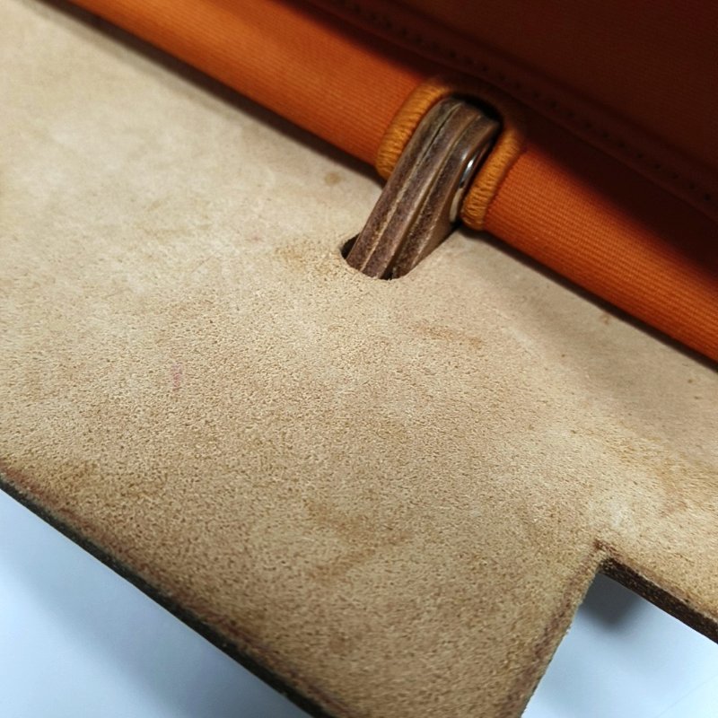 HERMÈS Herbag 31 愛馬仕橙帆布單肩包手提包 銀色五金-8