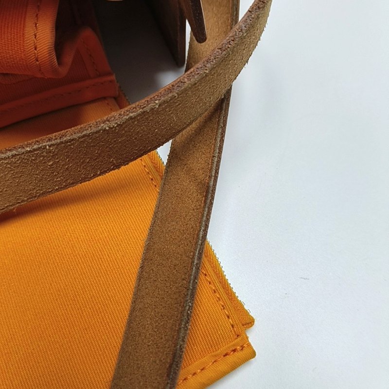 HERMÈS Herbag 31 愛馬仕橙帆布單肩包手提包 銀色五金-19