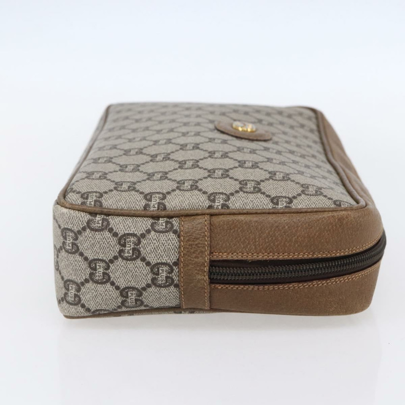 【日本直送】GUCCI GG Plus Supreme 手拿包 PVC 米色 金色 正品 147771-3