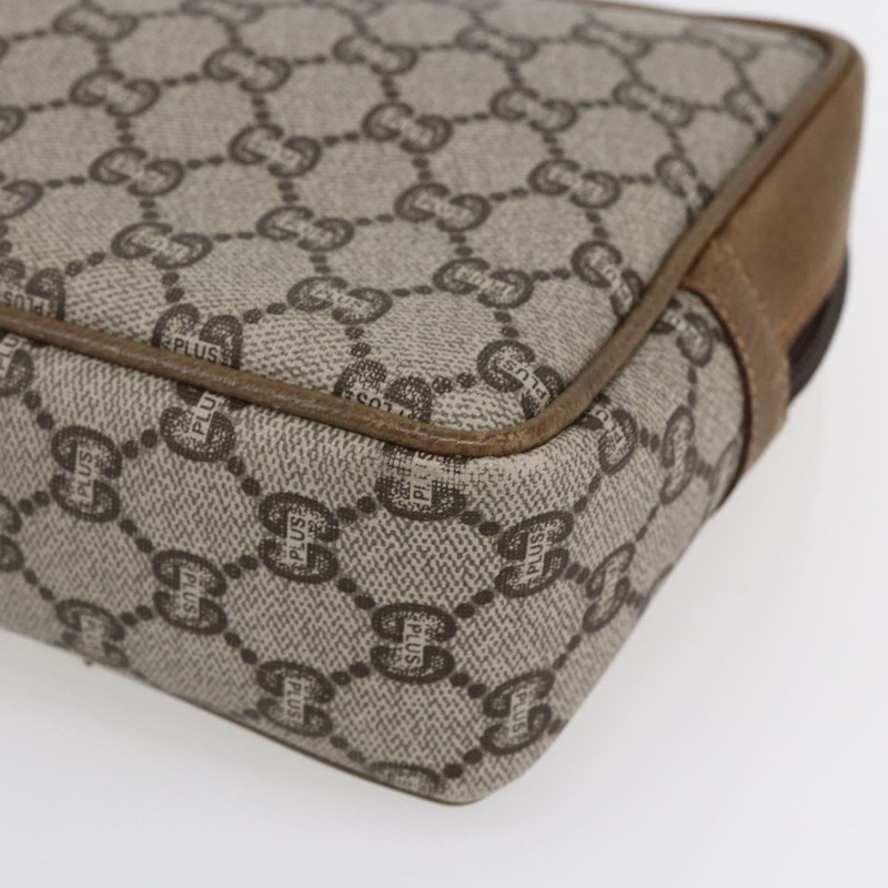 【日本直送】GUCCI GG Plus Supreme 手拿包 PVC 米色 金色 正品 147771-6