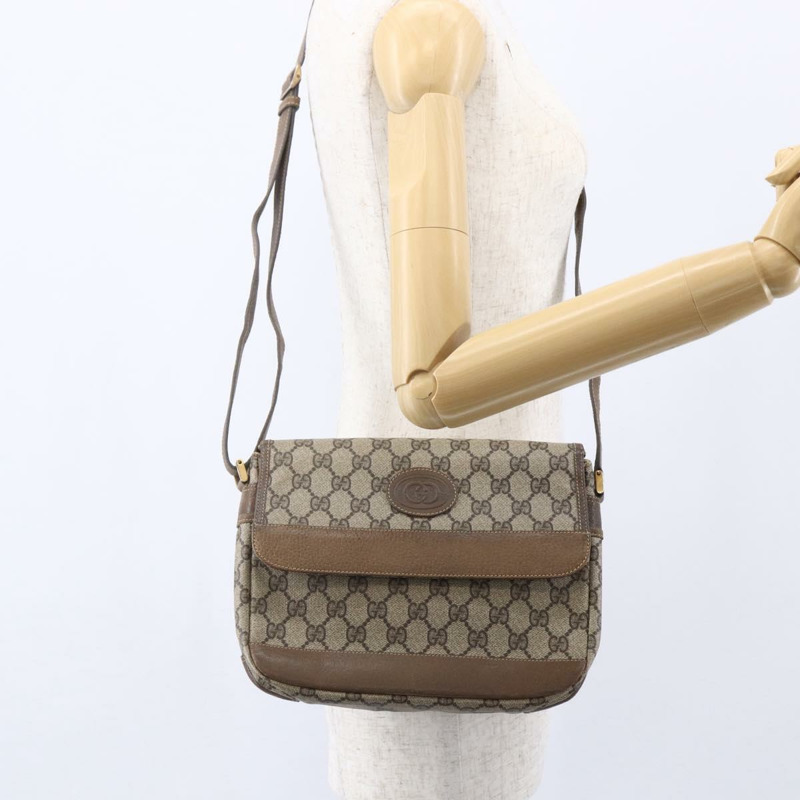 【日本直送】GUCCI GG Supreme 單肩包 PVC 皮革 米色 金色 001 106 0185 正品 ki6140-22