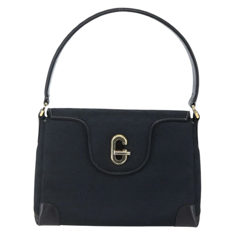 【日本直送】GUCCI GG帆布肩背包 黑色金色 正品 147856-12