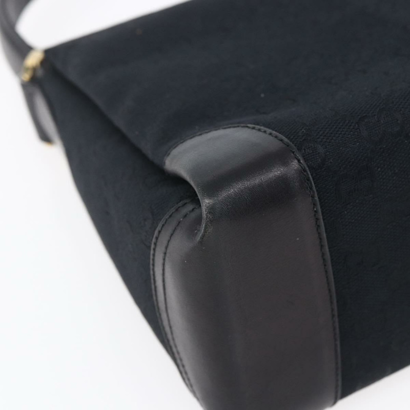 【日本直送】GUCCI GG帆布肩背包 黑色金色 正品 147856-15