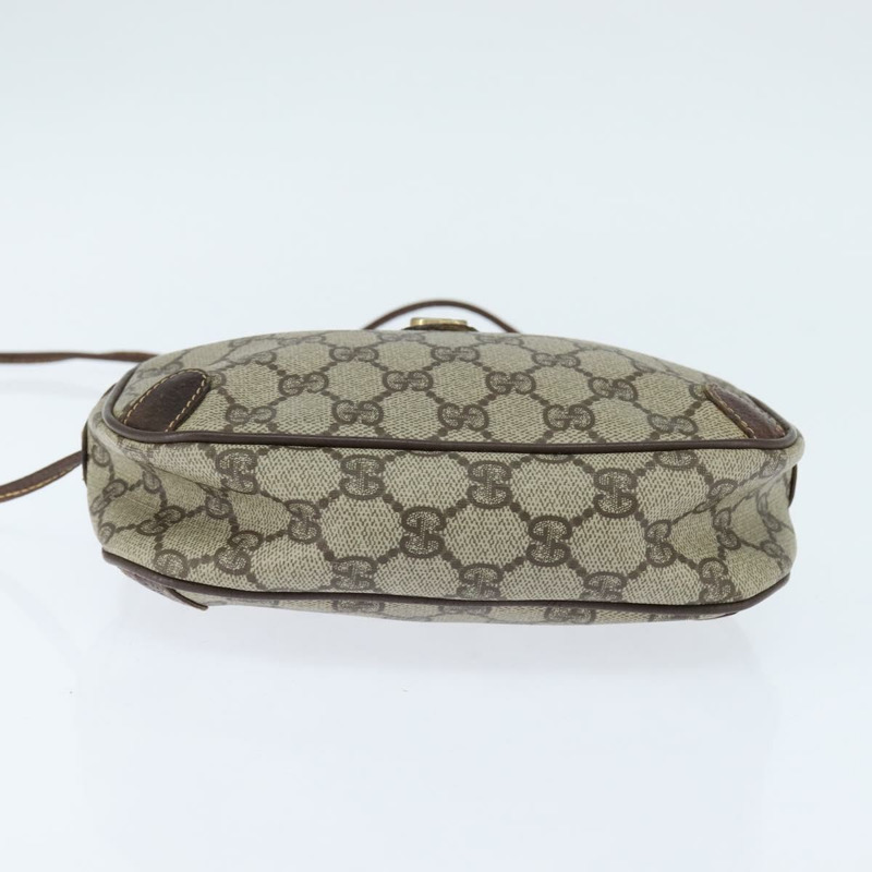 【日本直送】GUCCI GG Supreme Web Sherry Line 手拿包 PVC 米色 金色 89 02 066 Auth 150444-4
