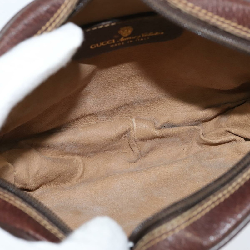 【日本直送】GUCCI GG Supreme Web Sherry Line 手拿包 PVC 米色 金色 89 02 066 Auth 150444-10