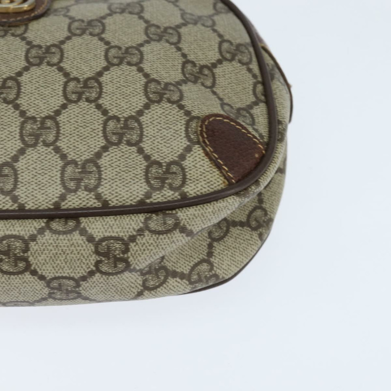 【日本直送】GUCCI GG Supreme Web Sherry Line 手拿包 PVC 米色 金色 89 02 066 Auth 150444-13