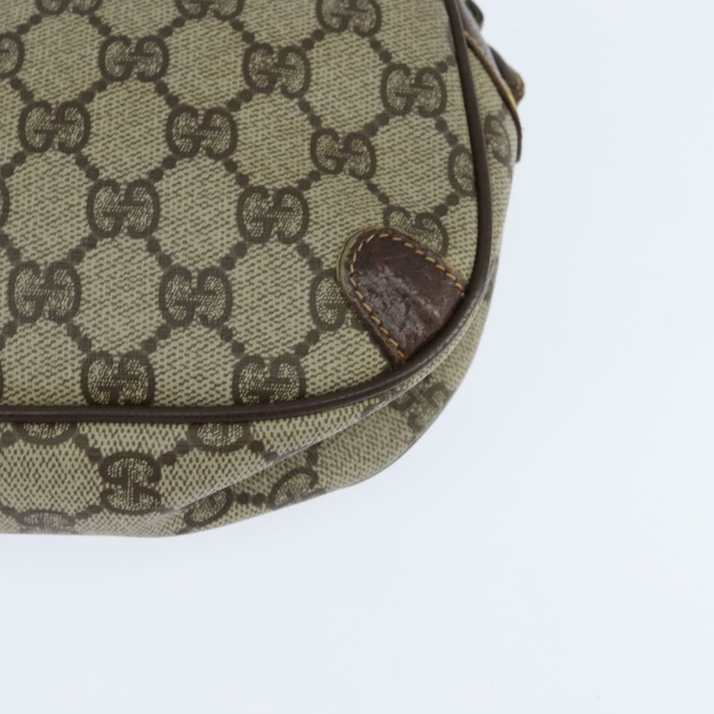 【日本直送】GUCCI GG Supreme Web Sherry Line 手拿包 PVC 米色 金色 89 02 066 Auth 150444-15