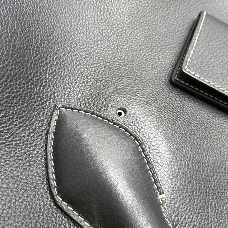 FERRAGAMO 托特包 大號 黑色牛皮 金色五金 可拆卸肩帶-9