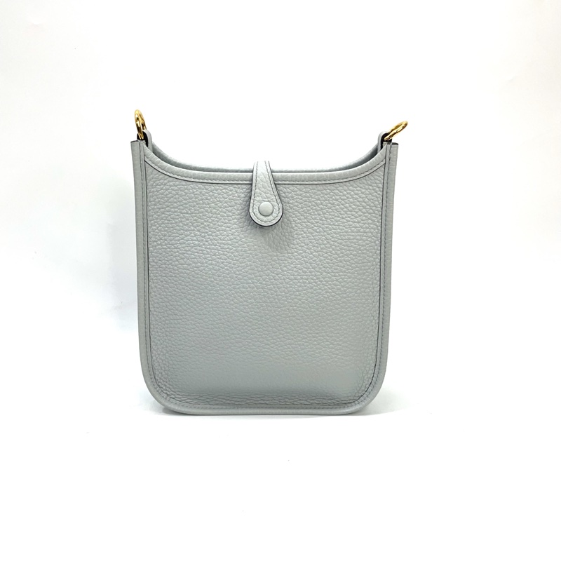 Hermes 聖杯藍TC皮金釦斜背Mini evelyne-1