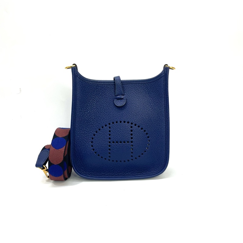 Hermes M3 blue encre TC皮Mini Evelyne-0