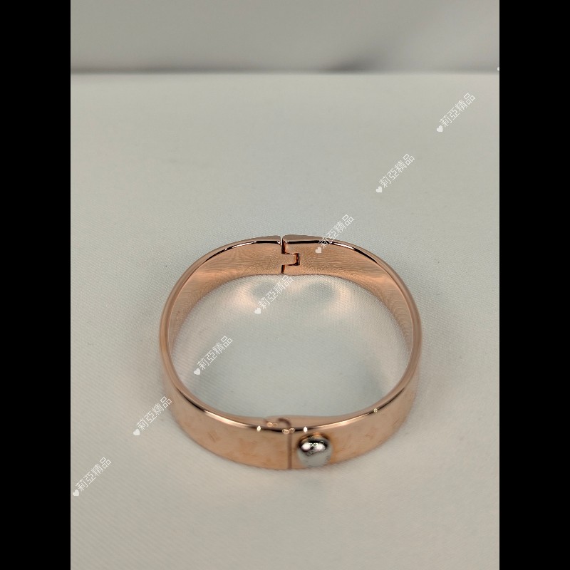 莉亞精品♡LV 玫瑰金滿印手環 尺碼M 近新閒置-1