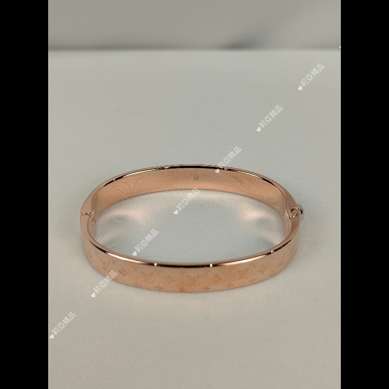 莉亞精品♡LV 玫瑰金滿印手環 尺碼M 近新閒置-3