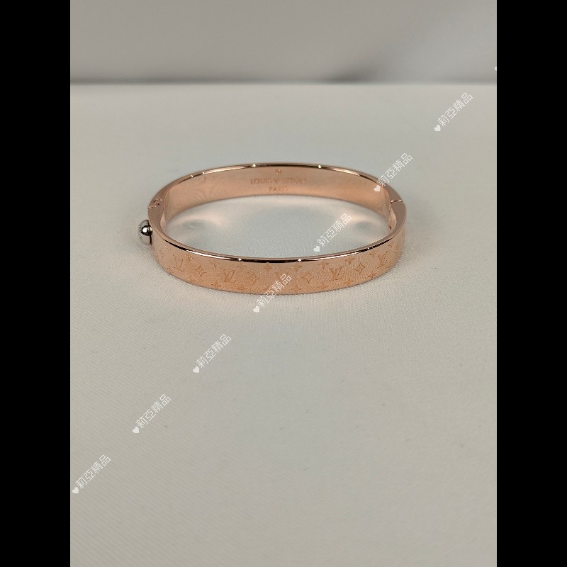 莉亞精品♡LV 玫瑰金滿印手環 尺碼M 近新閒置-4